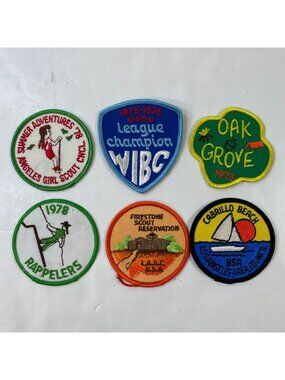 Girl Scouts Vintage Scout & League Champion Embroidered Patches Set Of 6